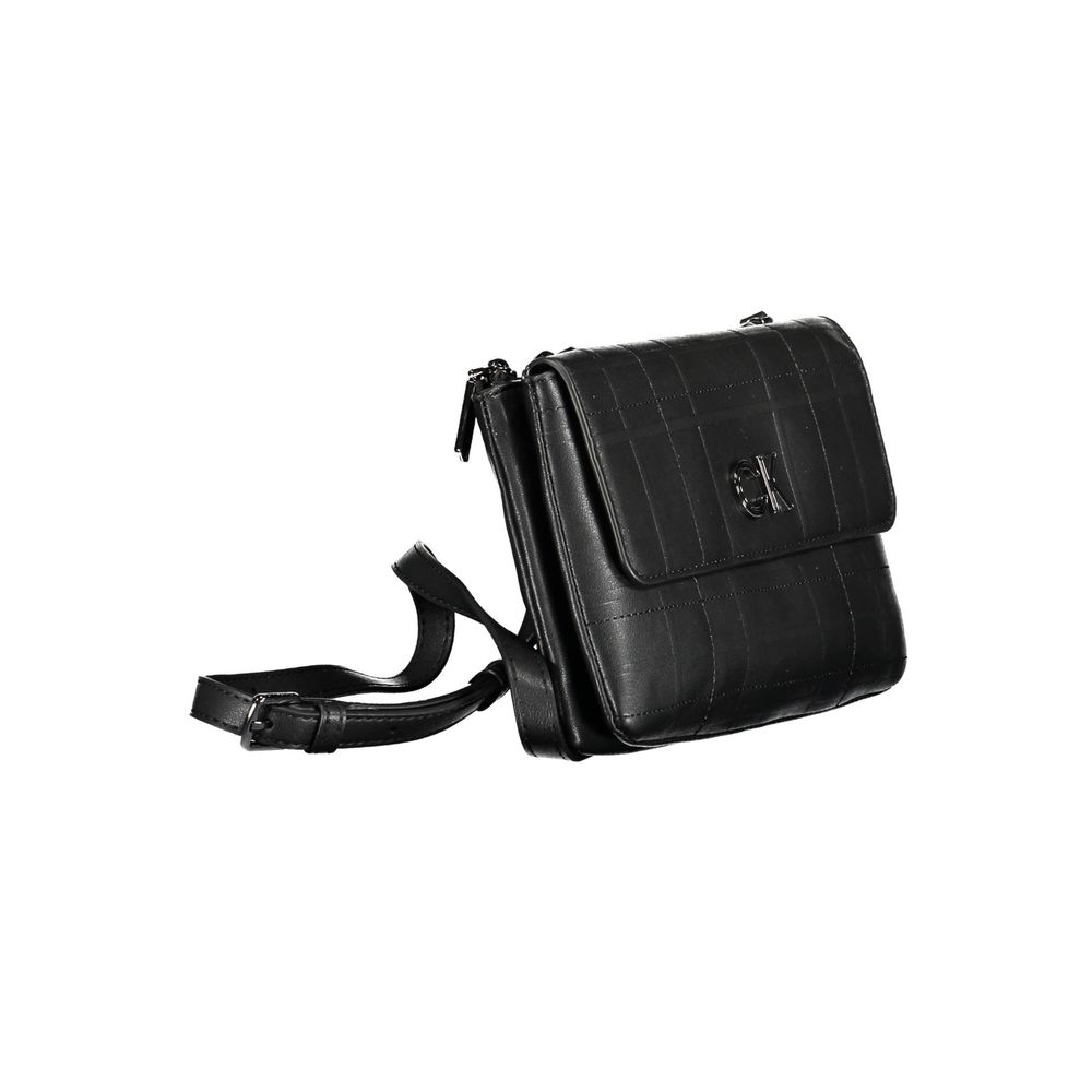 Black Polyester Women Handbag