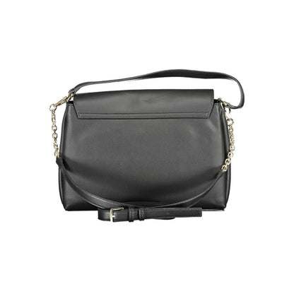 Black Polyester Women Handbag