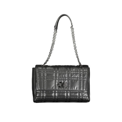 Black Polyester Women Handbag