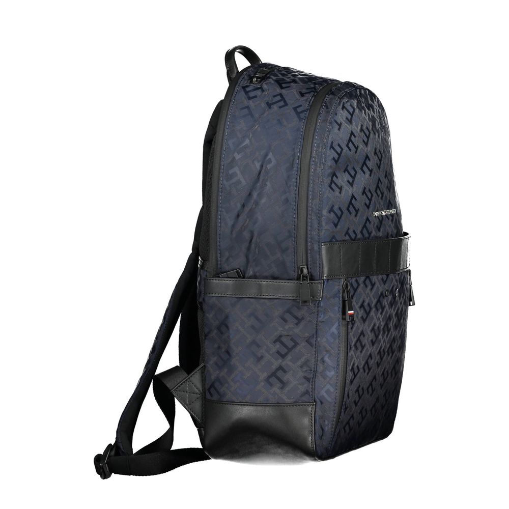 Blue Polyester Men Backpack