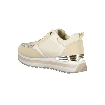 Beige Polyester Women Sneaker