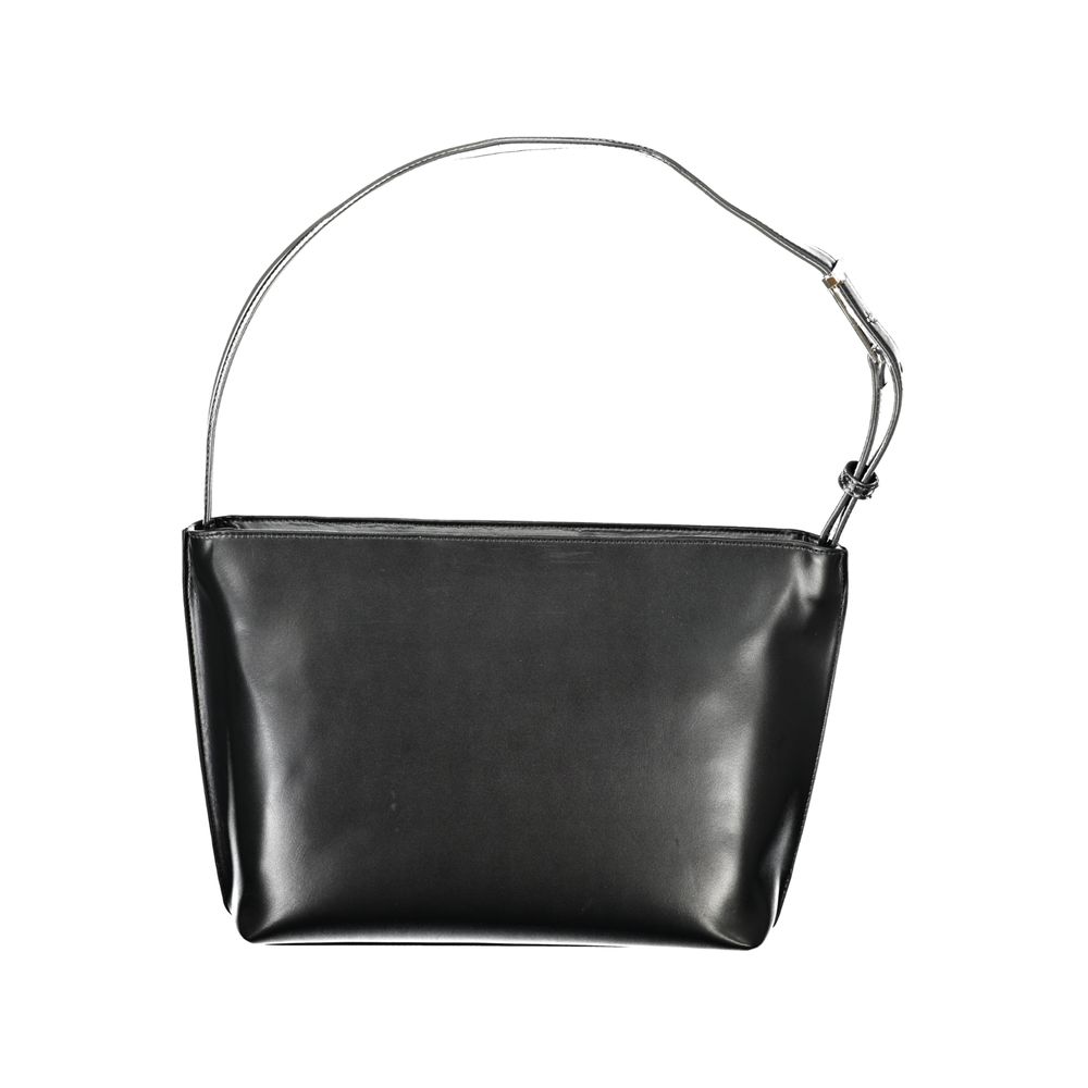 Black Polyester Women Handbag