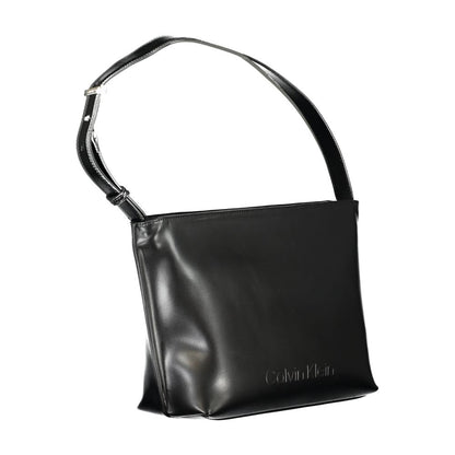 Black Polyester Women Handbag