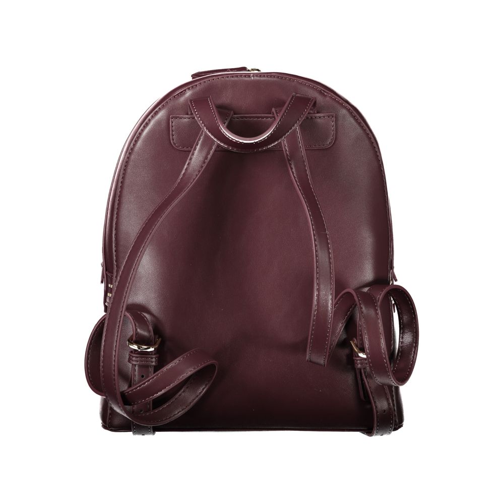 Red Polyethylene Women Backpack