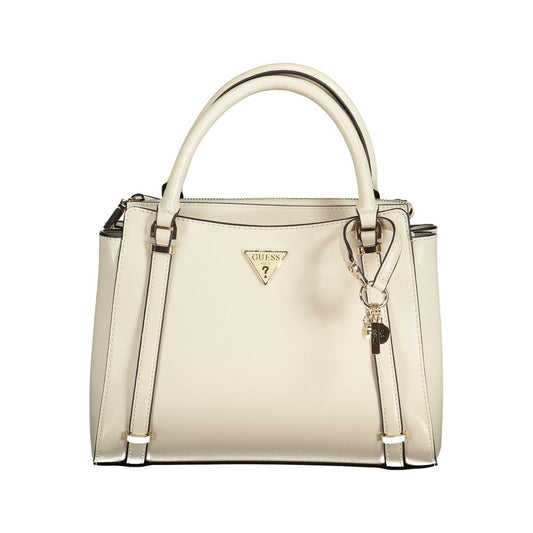 Beige Polyethylene Women Handbag