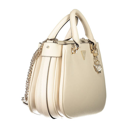 Beige Polyethylene Women Handbag