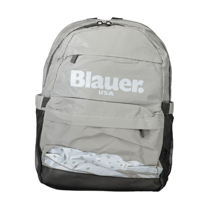 Gray Polyester Men Backpack