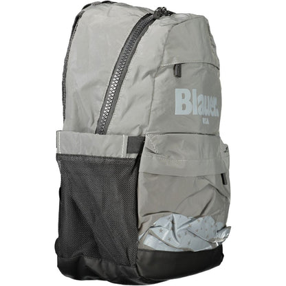 Gray Polyester Men Backpack