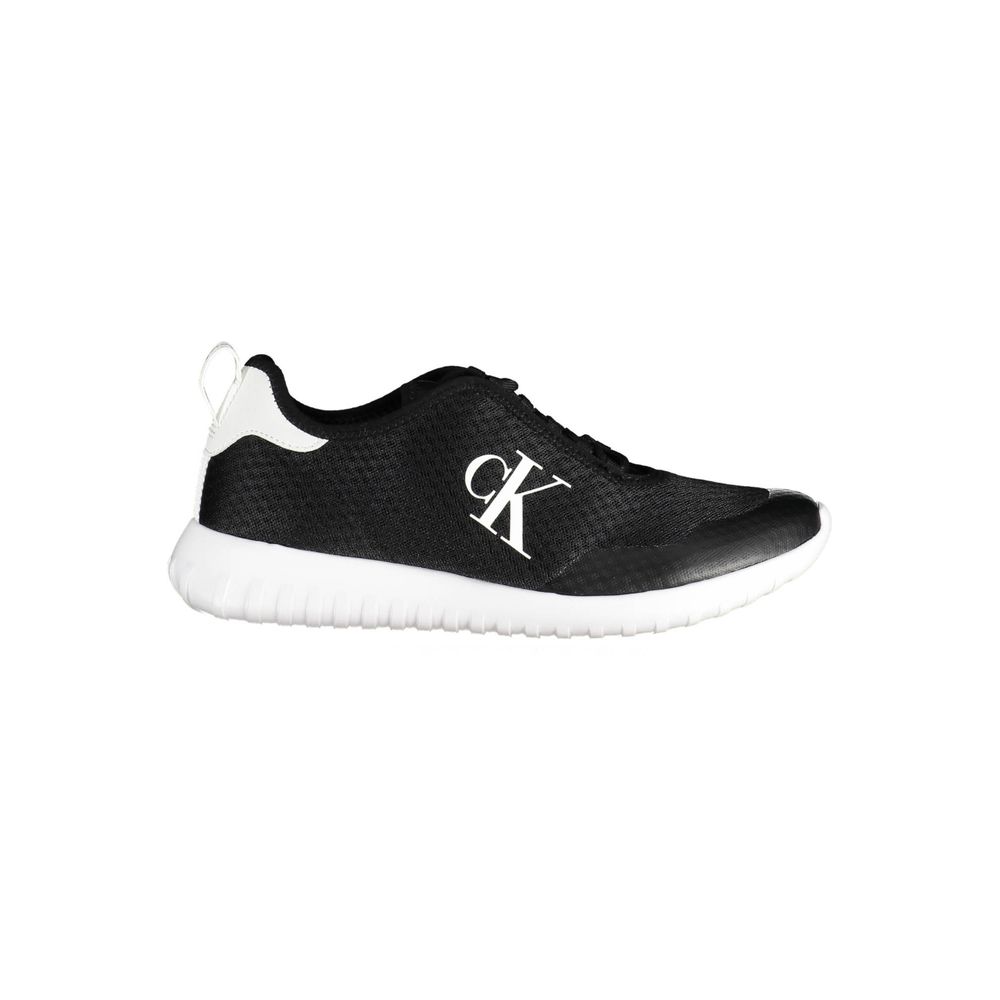 Black Polyester Men Sneaker