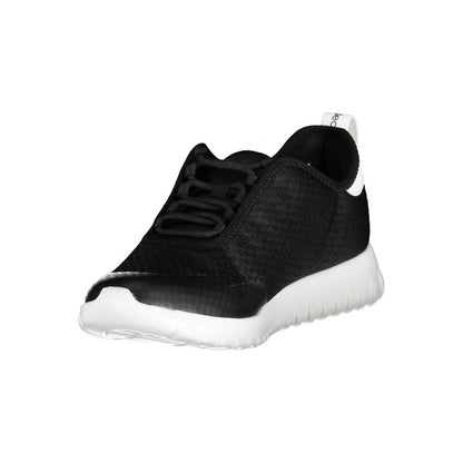 Black Polyester Men Sneaker