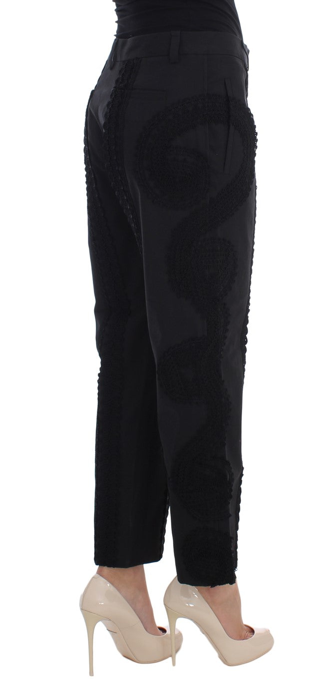 Elegant Black Torero Capri Pants