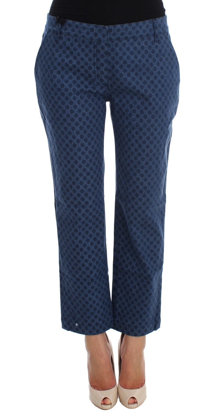 Polka Dotted Capri Stretch Jeans