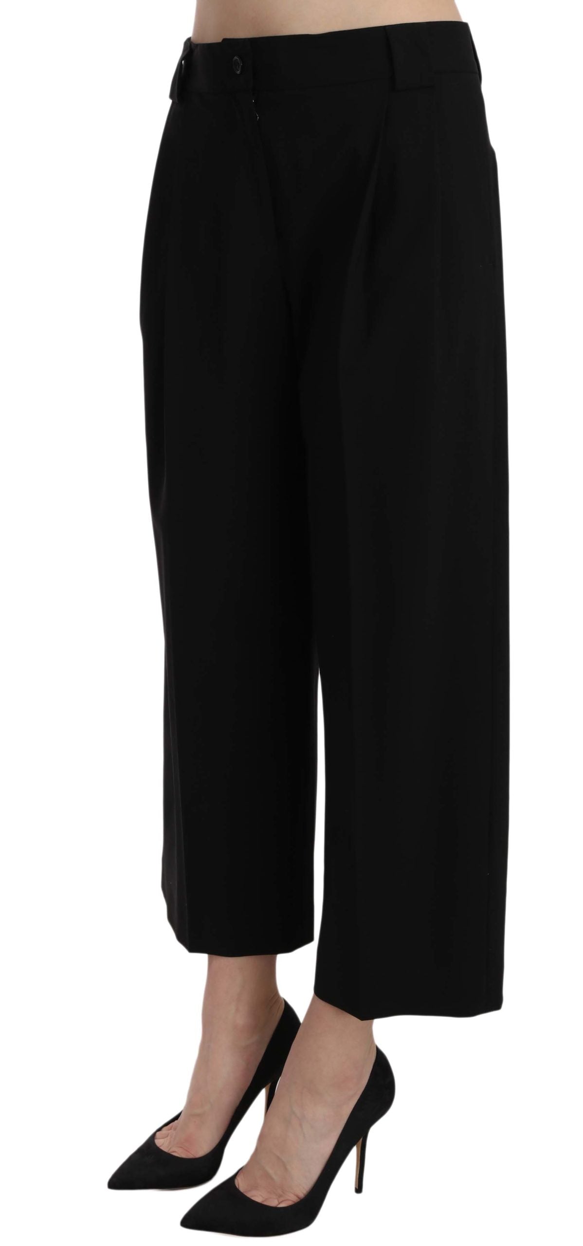 Elegant Black Cotton Trousers